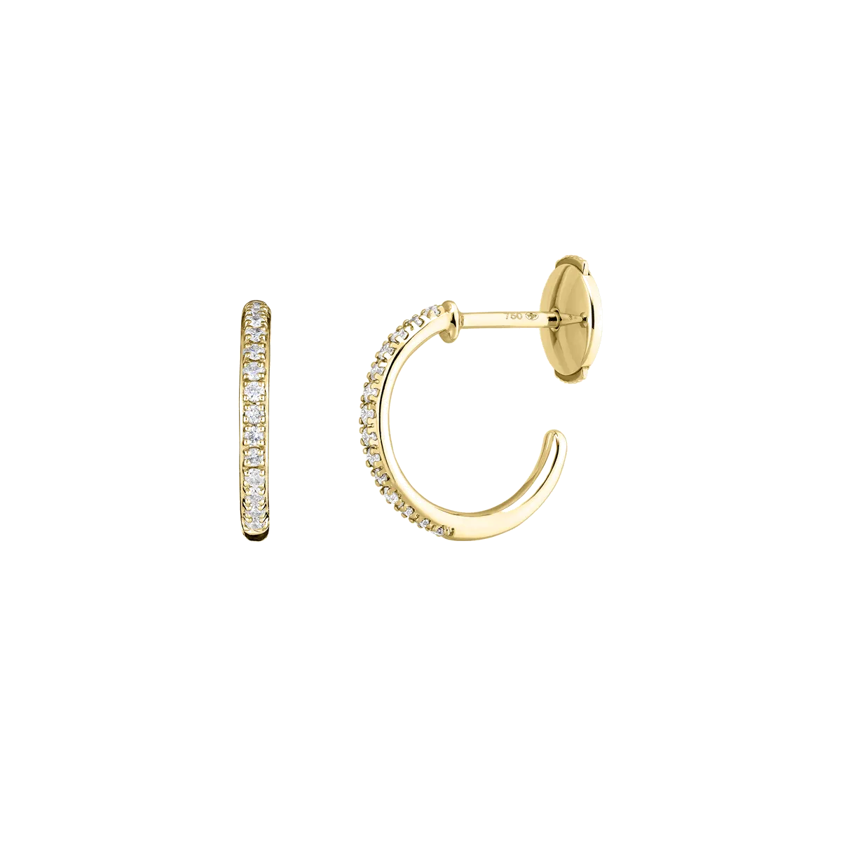 Boucles d'oreilles Demoiselle en or jaune diamants