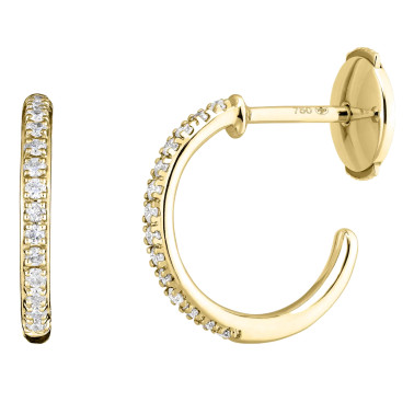 Boucles d'oreilles Demoiselle en or jaune diamants