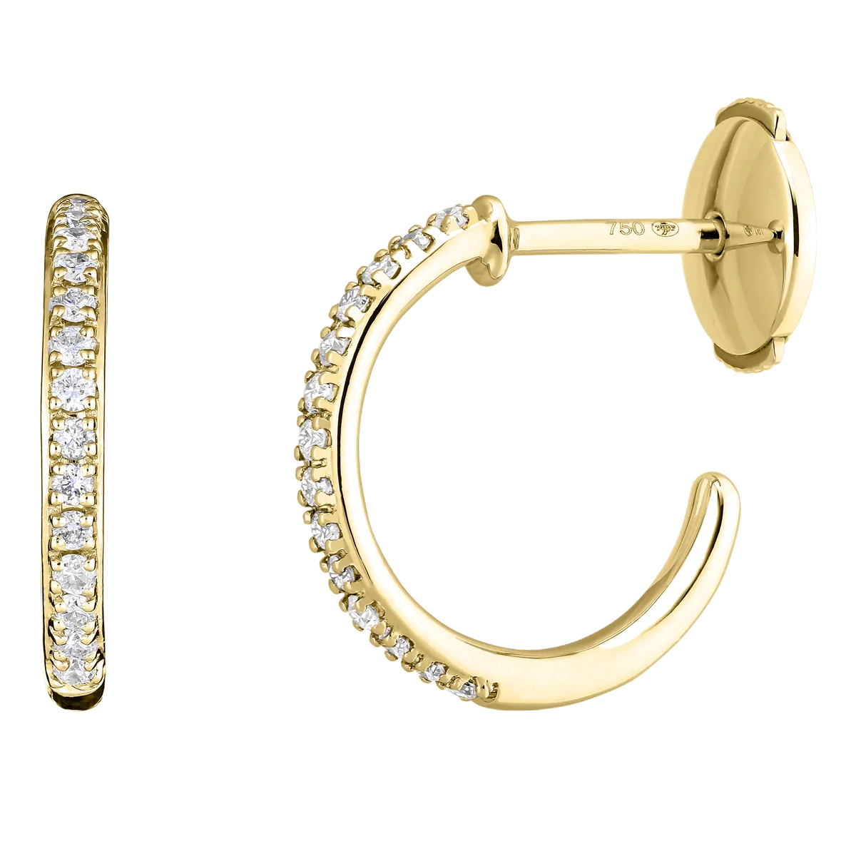 Boucles d'oreilles Demoiselle en or jaune diamants