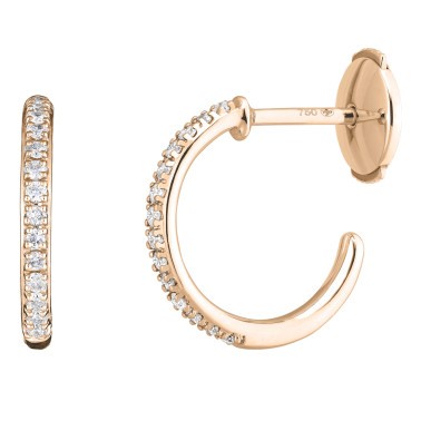 Boucles d'oreilles Demoiselle en or rose diamants