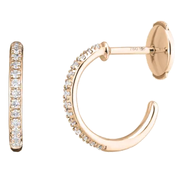 Boucles d'oreilles Demoiselle en or rose diamants