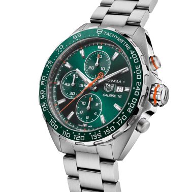 TAG Heuer Formula 1 Chronograph automatic watch green dial steel bracelet 44 mm CAZ201H.BA0876