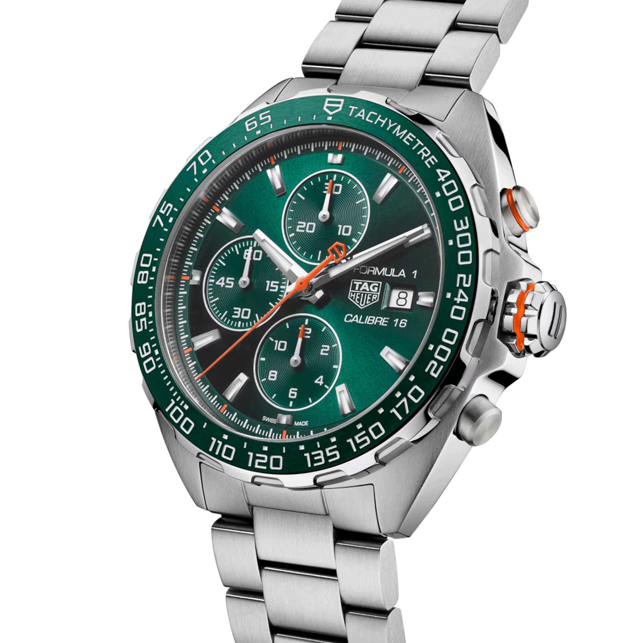 Montre TAG Heuer Formula 1 Chronograph automatique cadran vert bracelet acier 44 mm CAZ201H.BA0876