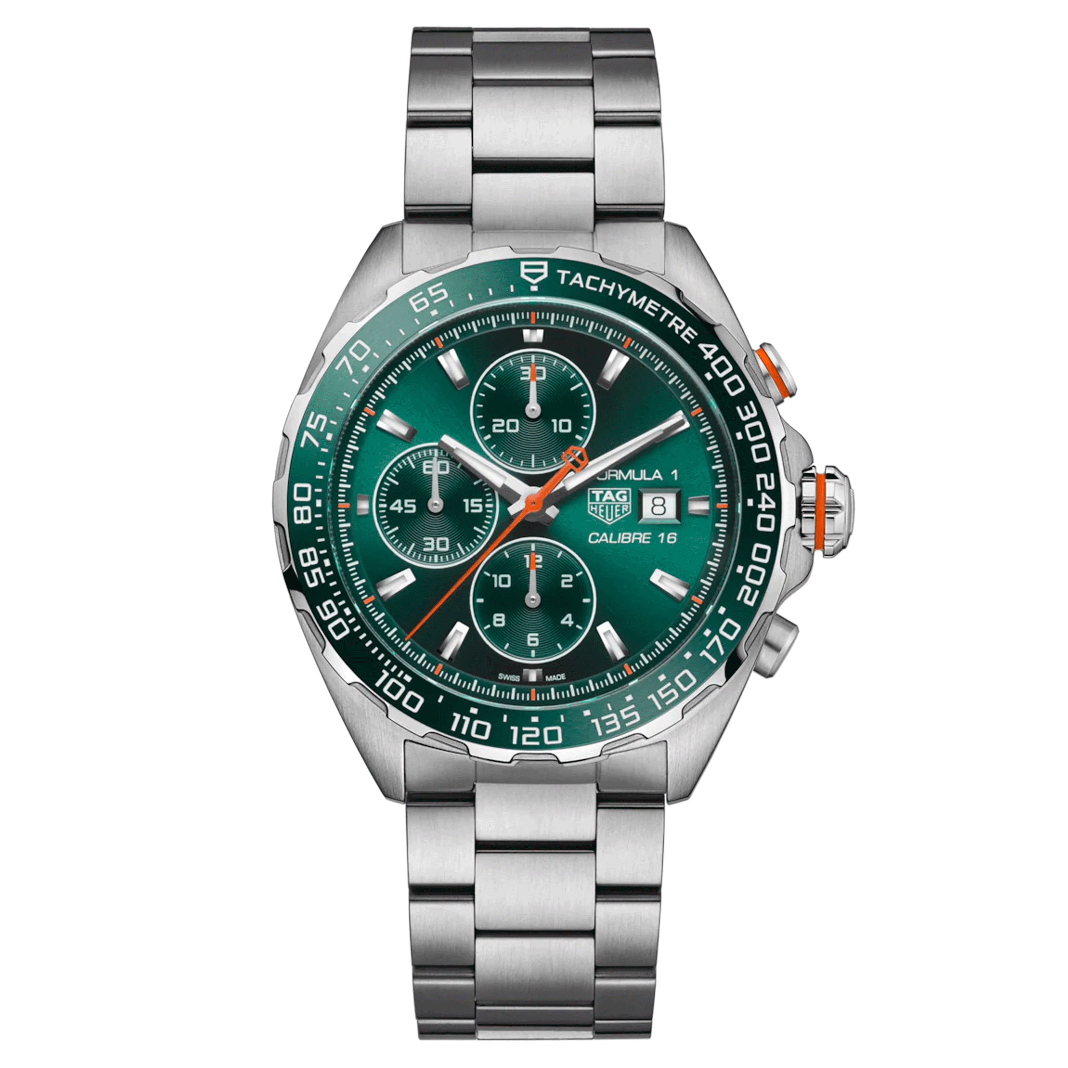 Montre TAG Heuer Formula 1 Chronograph automatique cadran vert bracelet acier 44 mm CAZ201H.BA0876