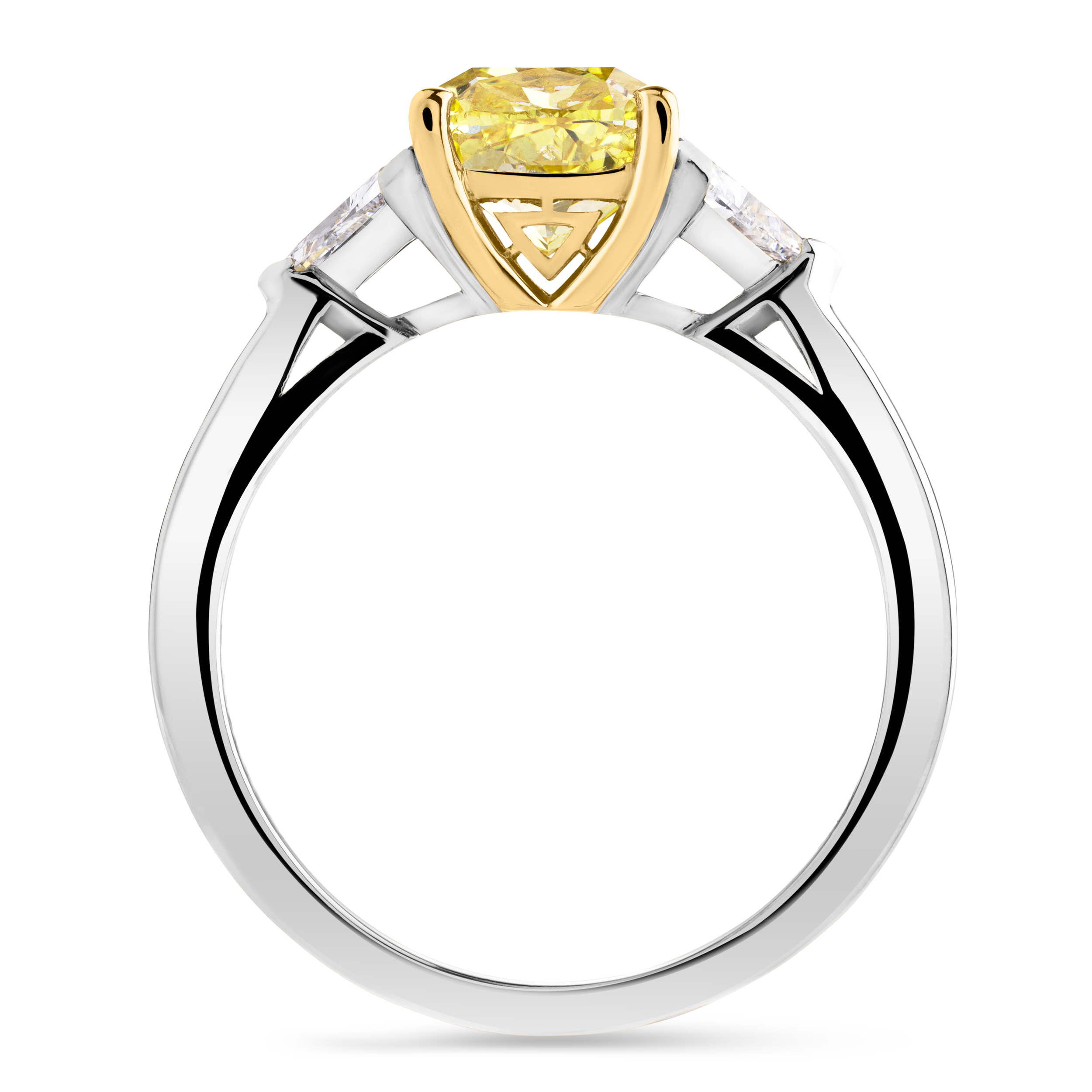 Bague Lepage Evidence 1922 en or blanc, diamant jaune et diamants