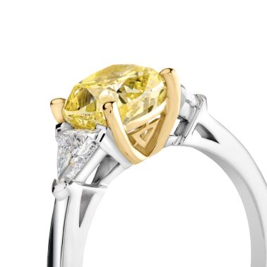 Bague Lepage Evidence 1922 en or blanc, diamant jaune et diamants