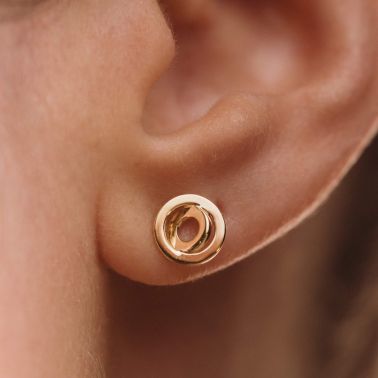 Lepage Alba ear studs in yellow gold