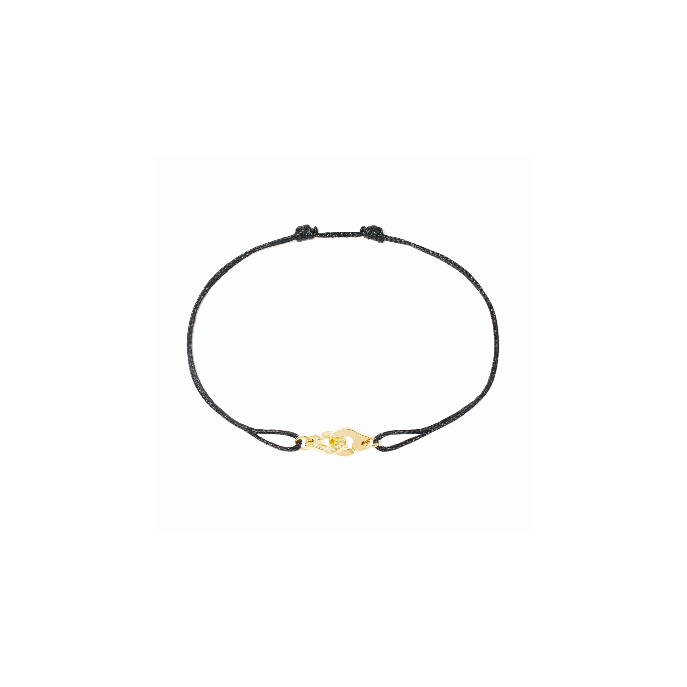 Menottes dinh van R6 5 bracelet in yellow gold on cord 319211 Lepage