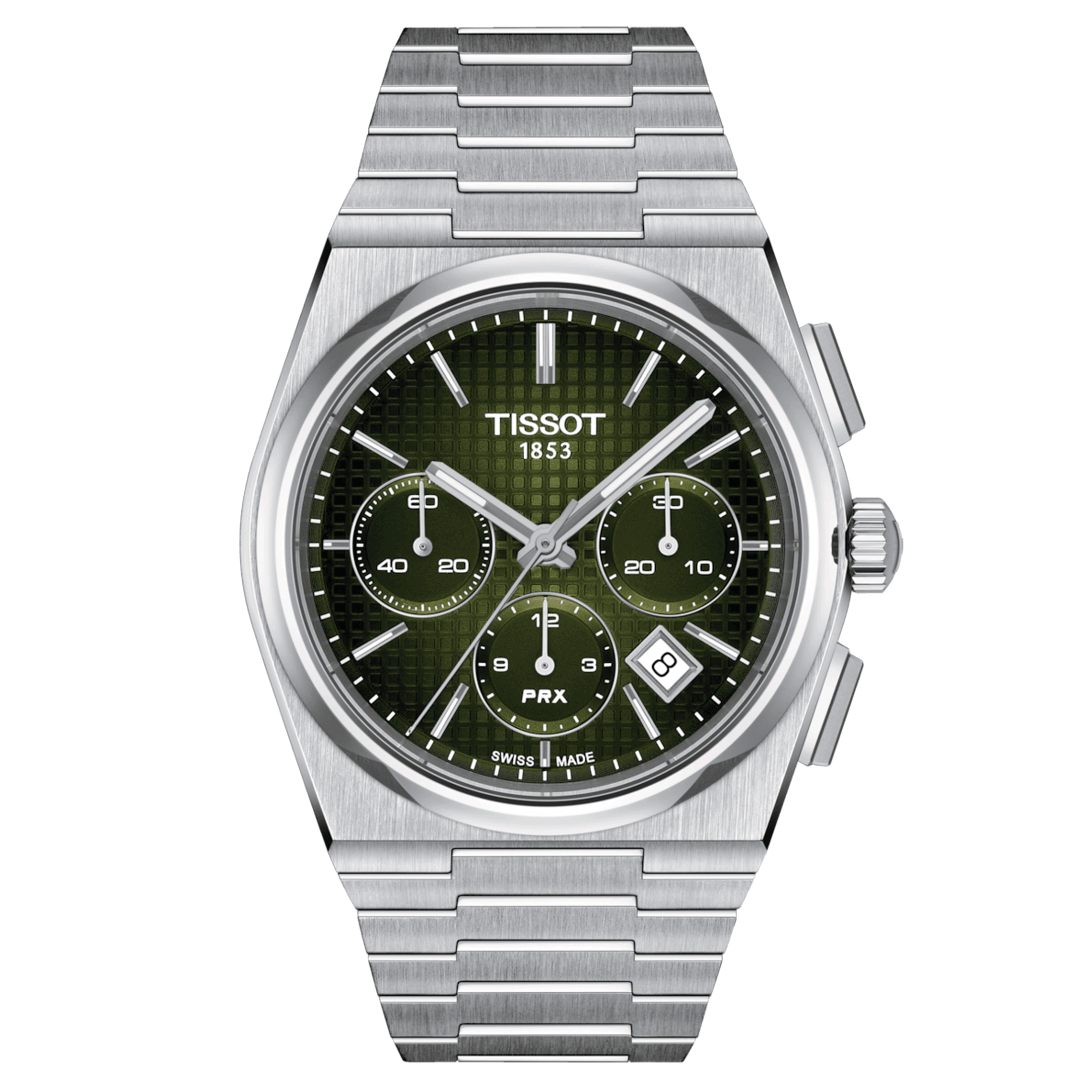 Montre Tissot PRX Chronographe automatique cadran vert bracelet acier 42 mm T137.427.11.091.00