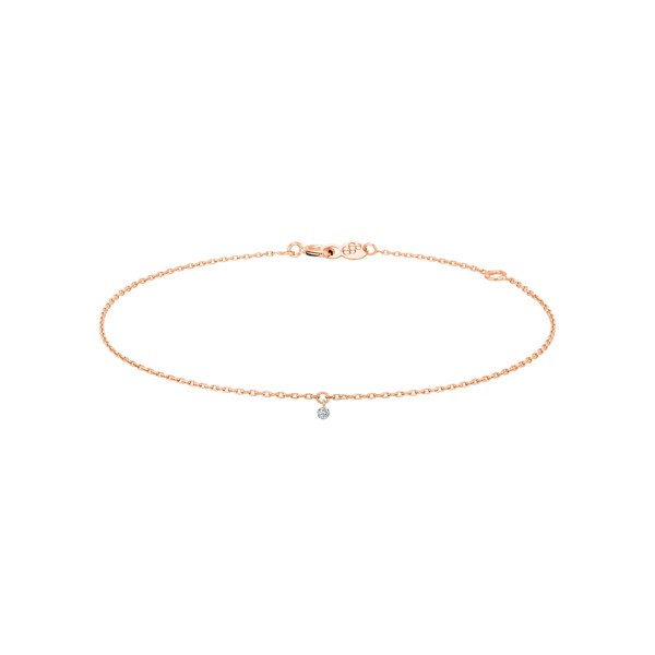 Bracelet La Brune et La Blonde 360° en or rose diamant taille brillant 0,07 carat - Soldat_PL