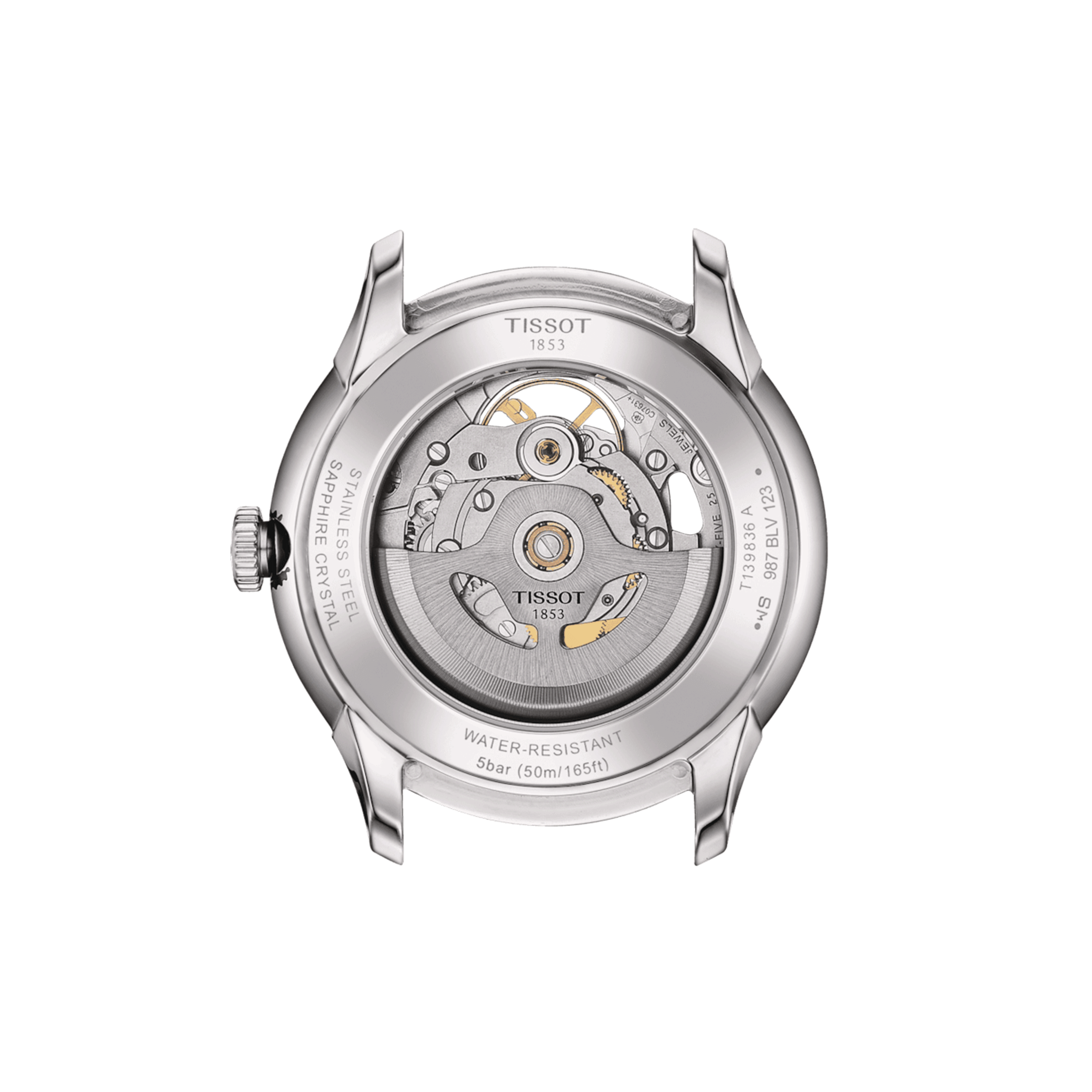 Montre Tissot T-Classic Chemin des Tourelles Squelette automatique cadran bleu bracelet acier 39 mm T139.836.11.048.00