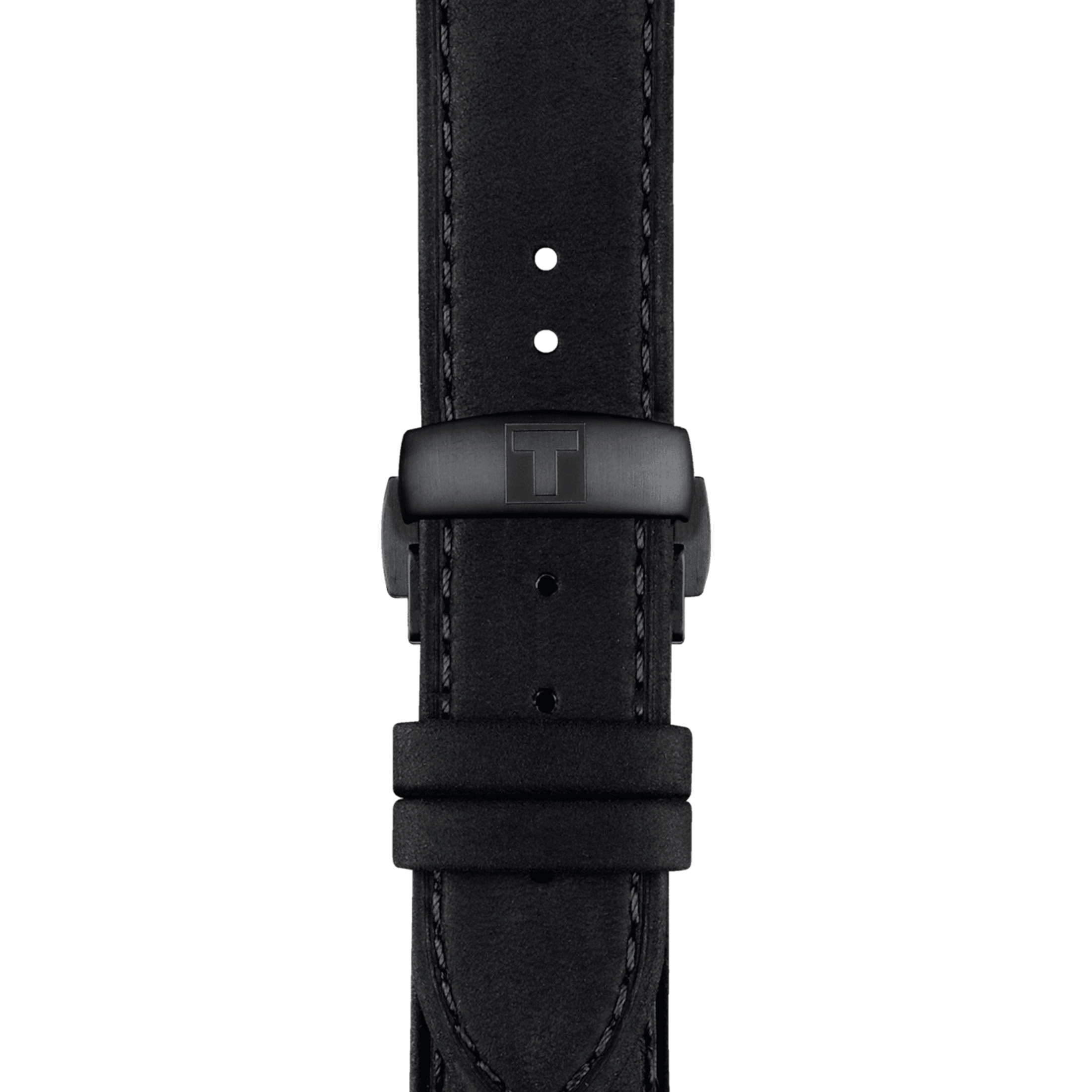 Tissot T-Classic Chemin des Tourelles Skeleton Black PVD automatic watch grey dial black leather strap 39 mm T139.836.36.441.00