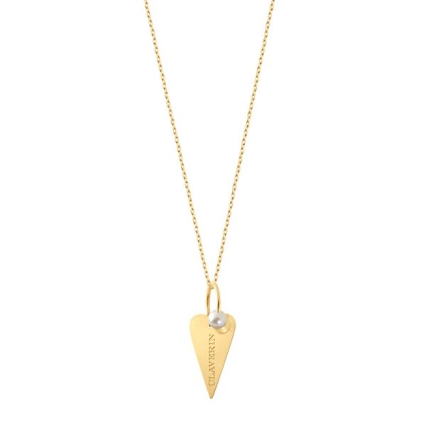 Claverin Trust necklace in yellow gold and white pearl