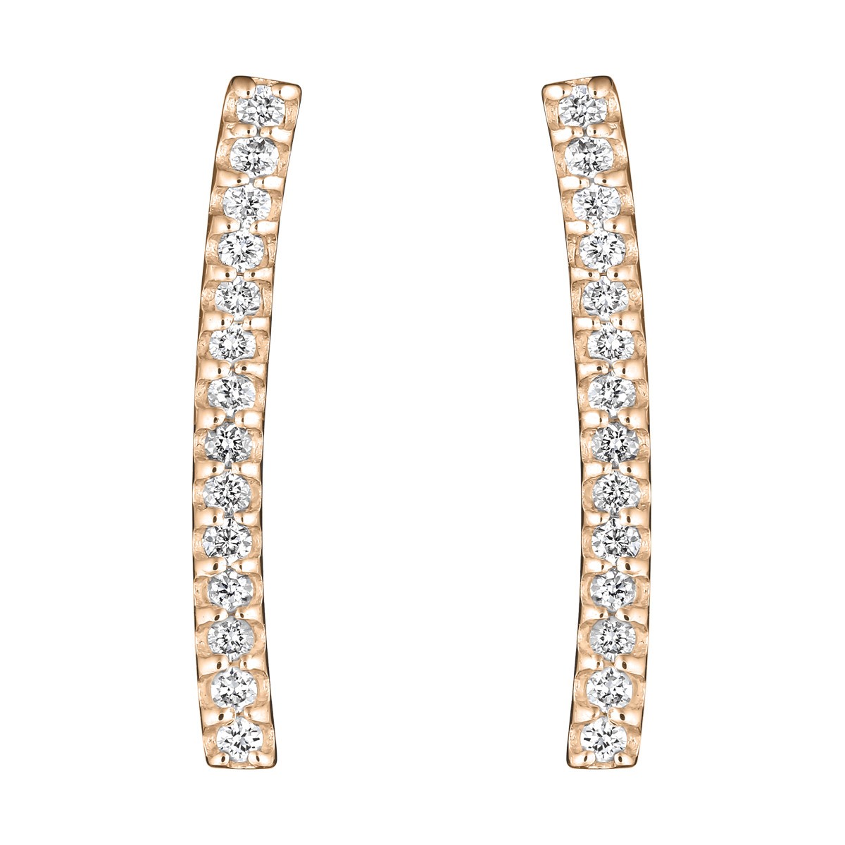 Boucles d'oreilles Audacieuse en or rose diamants