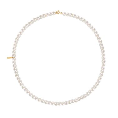 Collier Claverin Timeless 4 en or jaune et perles blanches - 82 perles 4/4,5 mm