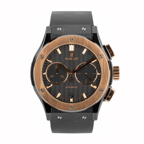 Hublot Classic Fusion Chronograph Ceramic King Gold automatic 45 mm Full Set 2018