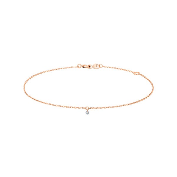 Bracelet La Brune et La Blonde 360° en or rose diamant taille brillant 0,07 carat - Soldat