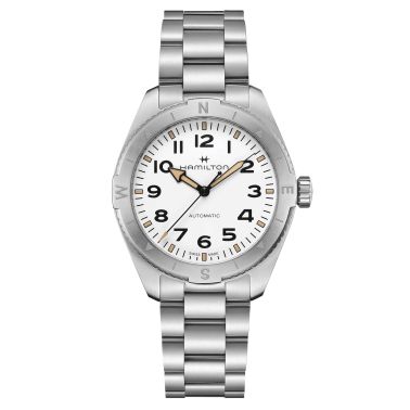 Montre Hamilton Khaki Field Expedition automatique cadran blanc bracelet acier 41 mm H70315110