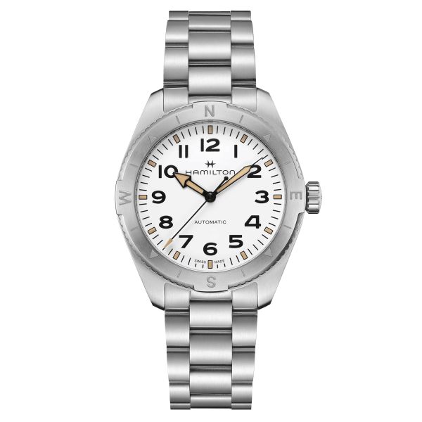 Montre Hamilton Khaki Field Expedition automatique cadran blanc bracelet acier 41 mm H70315110