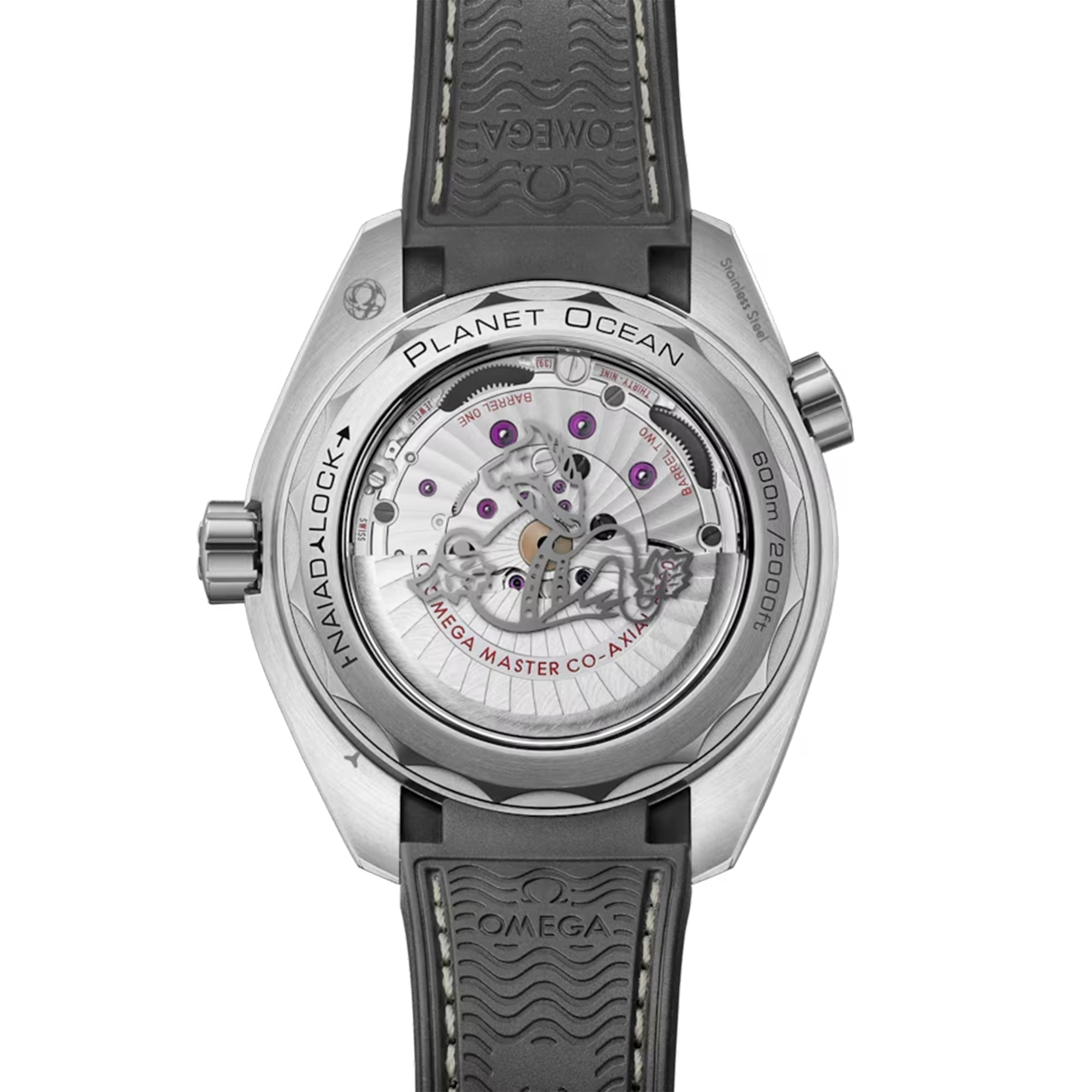 Montre Omega Seamaster Planet Ocean 600m Co-Axial Master Chronometer cadran gris bracelet caoutchouc 43,5 mm