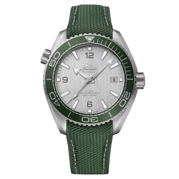 Montre Omega Seamaster Planet Ocean 600m Co-Axial Master Chronometer cadran acier gris bracelet caoutchouc 43,5 mm