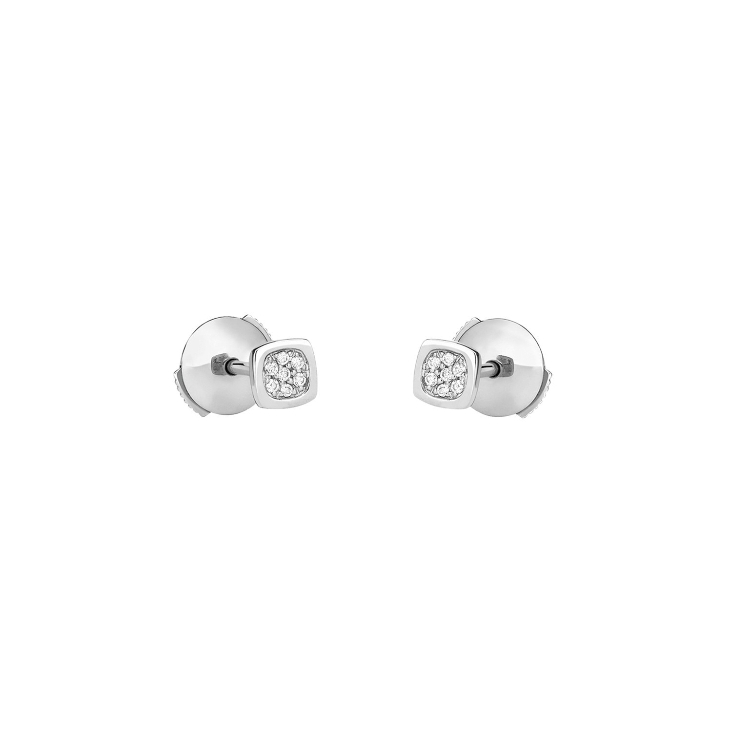 Puces d'oreilles Dinh Van Impression Domino en or blanc et diamants