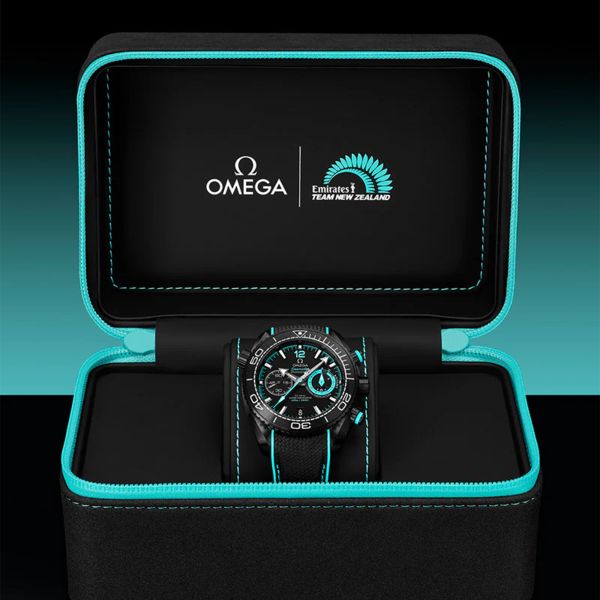 Omega Seamaster Planet Ocean 600m Chronograph ETNZ Deep Black Edition black dial rubber strap 45,5 mm