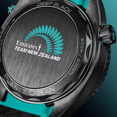 Omega Seamaster Planet Ocean 600m Chronograph ETNZ Deep Black Edition black dial rubber strap 45,5 mm