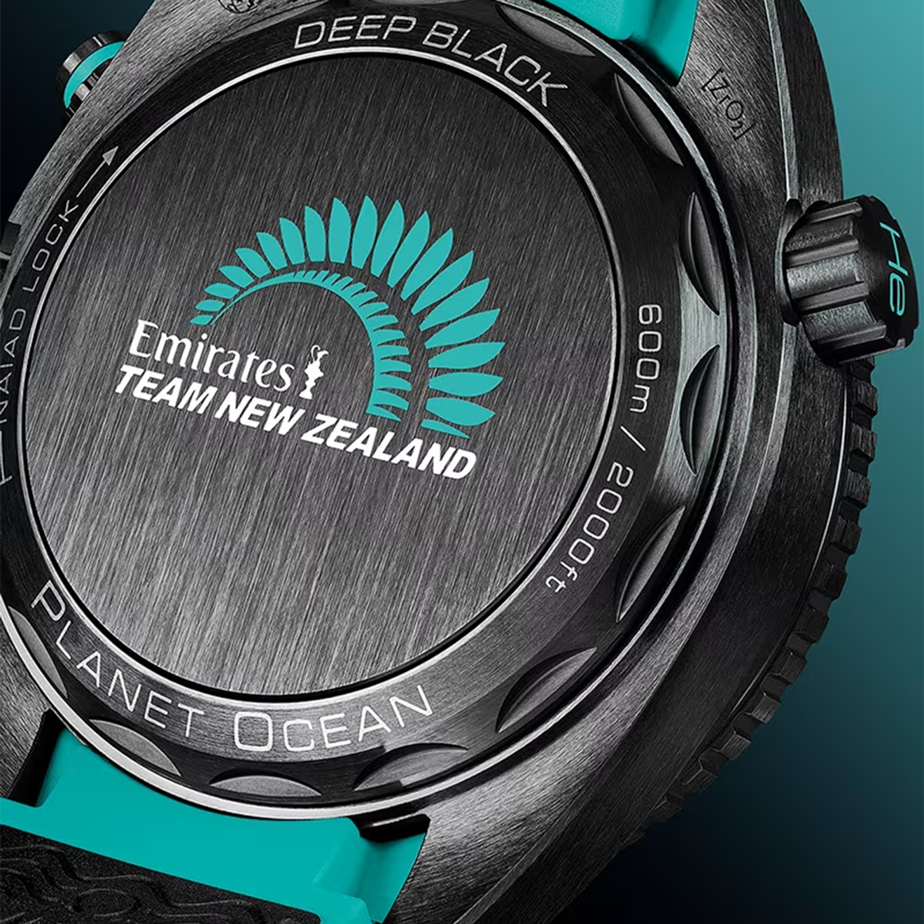 Omega Seamaster Planet Ocean 600m Chronograph ETNZ Deep Black Edition black dial rubber strap 45,5 mm