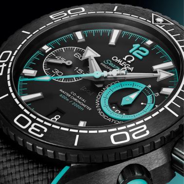 Omega Seamaster Planet Ocean 600m Chronograph ETNZ Deep Black Edition black dial rubber strap 45,5 mm