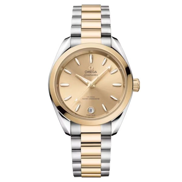 Montre Omega Seamaster Aqua Terra Shades 150m Ladies Acier et Or Moonshine cadran Or bracelet acier 34 mm