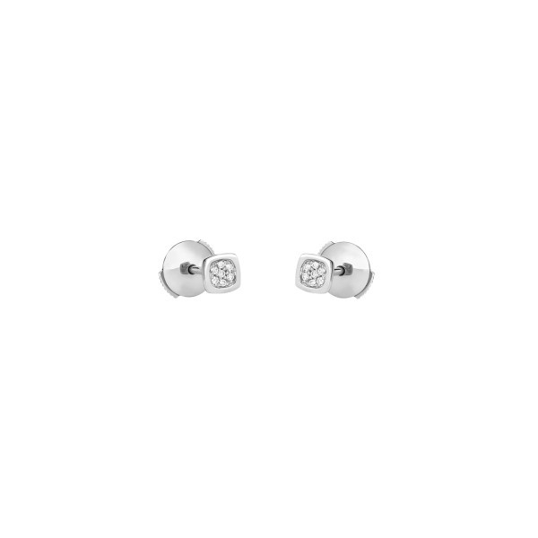 Puces d'oreilles Dinh Van Impression Domino en or blanc et diamants