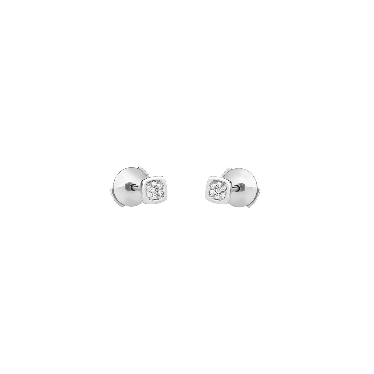 Puces d'oreilles Dinh Van Impression Domino en or blanc et diamants