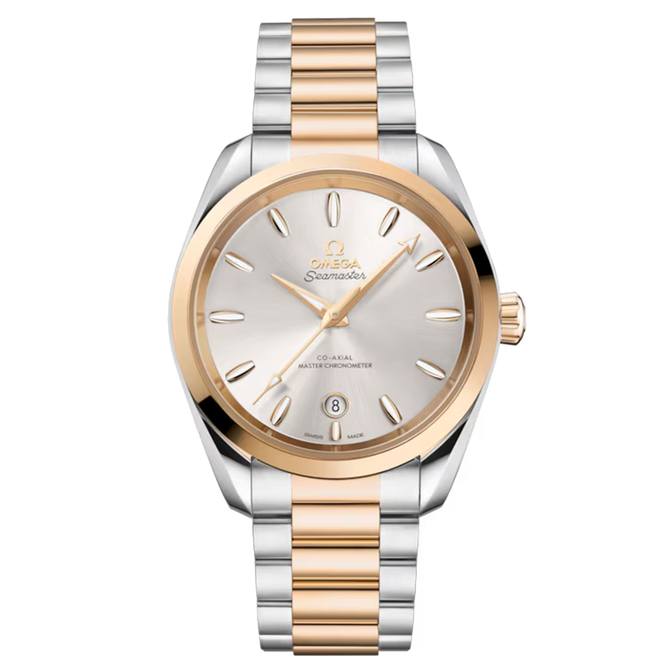Omega Seamaster Aqua Terra Shades 150m Ladies Steel and Moonshine Gold silver dial steel bracelet 38 mm