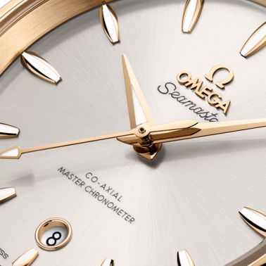 Montre Omega Seamaster Aqua Terra Shades 150m Ladies Acier et Or Moonshine cadran argentébracelet acier 38 mm