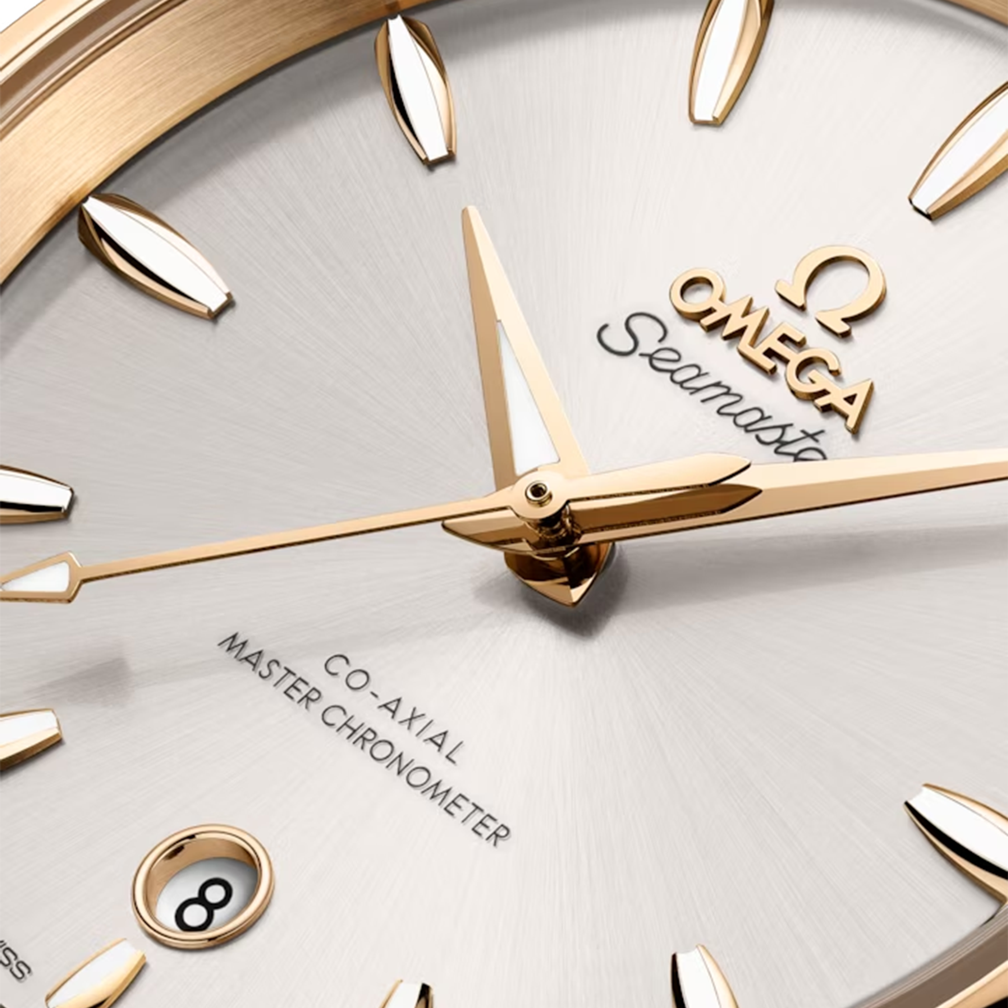 Omega Seamaster Aqua Terra Shades 150m Ladies Steel and Moonshine Gold silver dial steel bracelet 38 mm