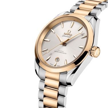 Omega Seamaster Aqua Terra Shades 150m Ladies Steel and Moonshine Gold silver dial steel bracelet 38 mm