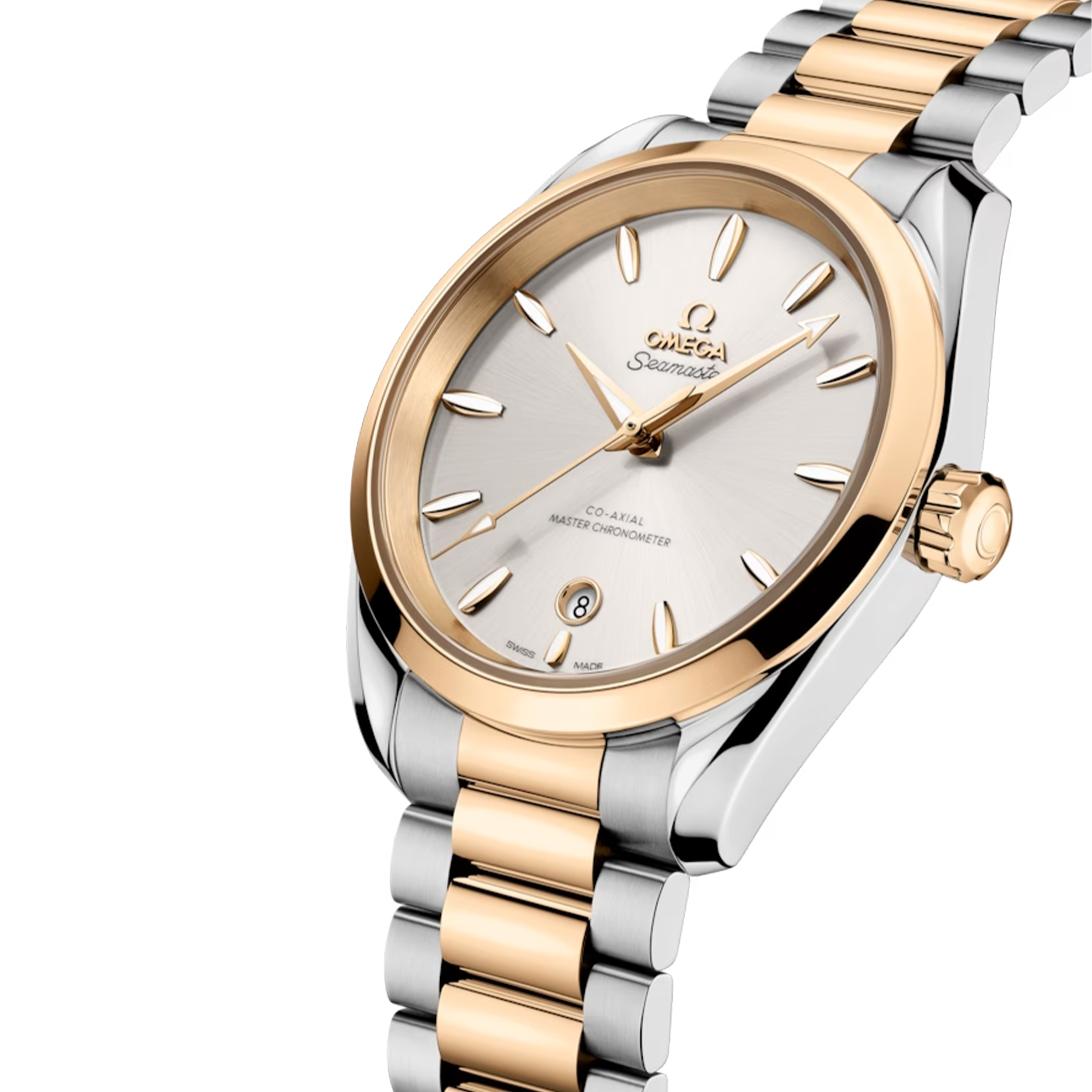 Omega Seamaster Aqua Terra Shades 150m Ladies Steel and Moonshine Gold silver dial steel bracelet 38 mm