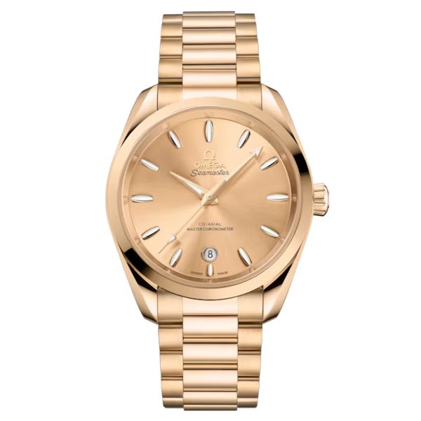 Montre Omega Seamaster Aqua Terra Shades 150m Ladies Or Moonshine cadran Or jaune bracelet or 38 mm