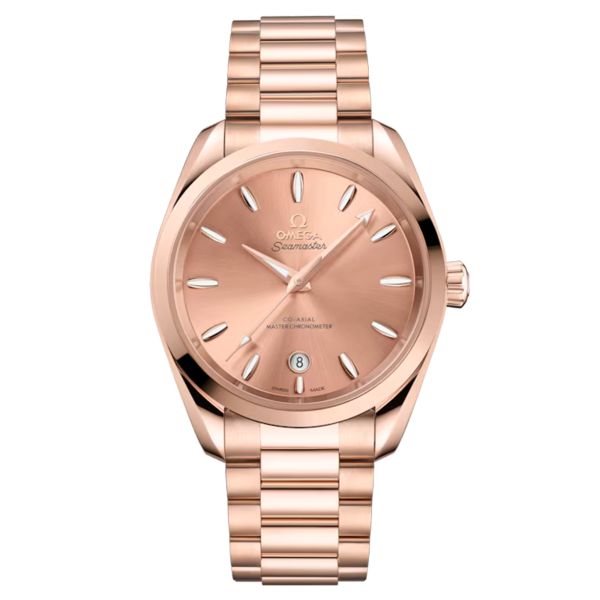 Montre Omega Seamaster Aqua Terra Shades 150m Ladies Or Sedna cadran Or rose bracelet or 38 mm