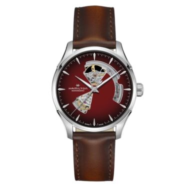 Montre Hamilton Jazzmaster Open Heart Auto cadran rouge bracelet acier 40 mm
