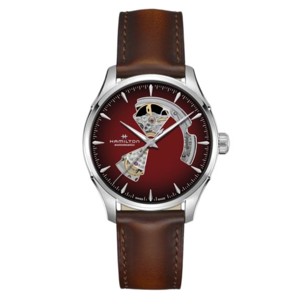 Hamilton Jazzmaster Open Heart Auto watch red dial steel bracelet 40 mm