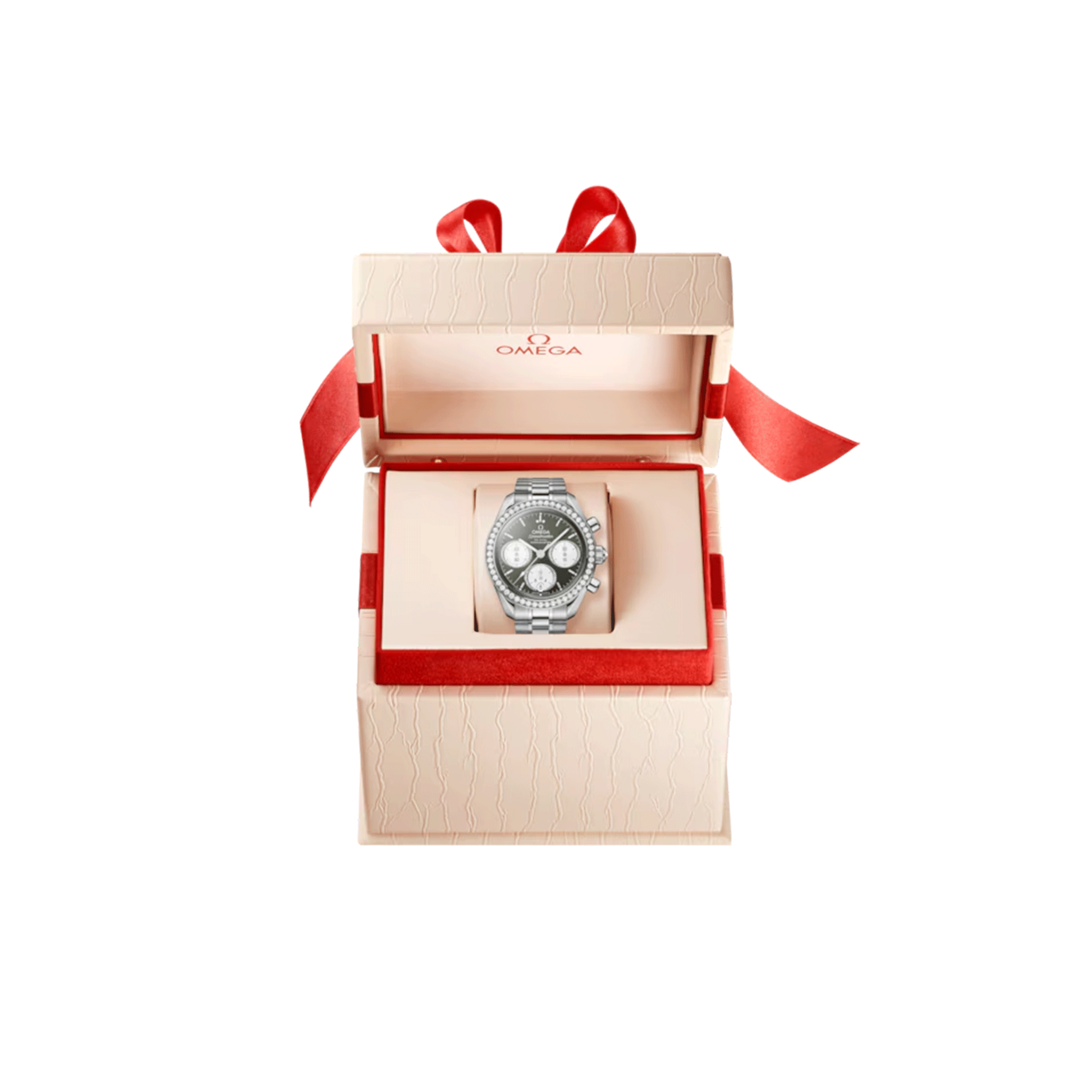 Omega Speedmaster 38 Diamonds Chronograph Co-Axial Chronometer automatic green dial steel bracelet 38 mm