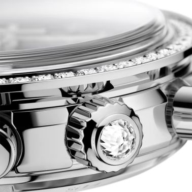 Omega Speedmaster 38 Diamonds Chronograph Co-Axial Chronometer automatic brown dial steel bracelet 38 mm