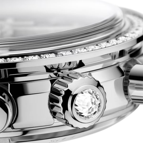 Omega Speedmaster 38 Diamonds Chronograph Co-Axial Chronometer automatic brown dial steel bracelet 38 mm