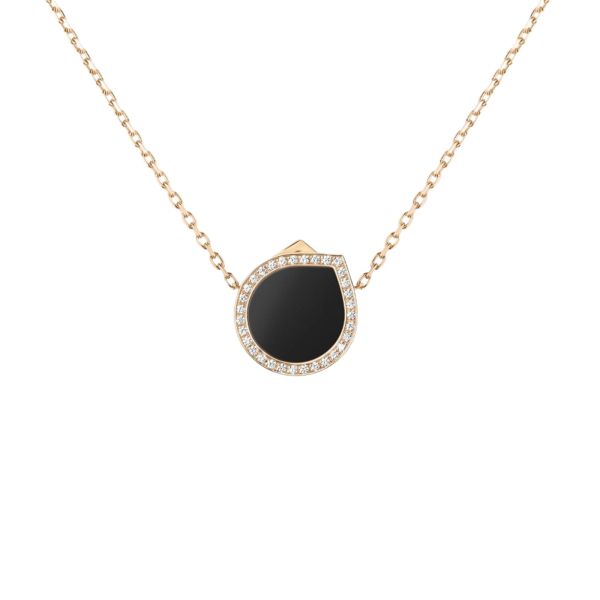 Reposi Antifer Pavé necklace in rose gold, onyx and diamonds