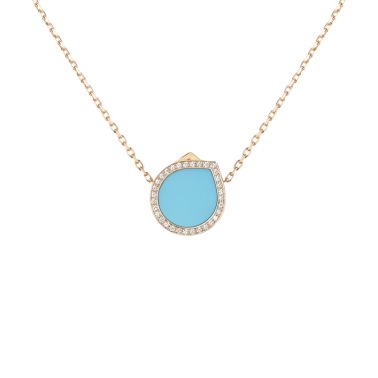 Collier Repossi Antifer Pavé en or rose, turquoise et diamants