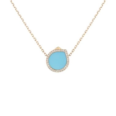 Reposi Antifer Pavé necklace in rose gold, turquoise and diamonds
