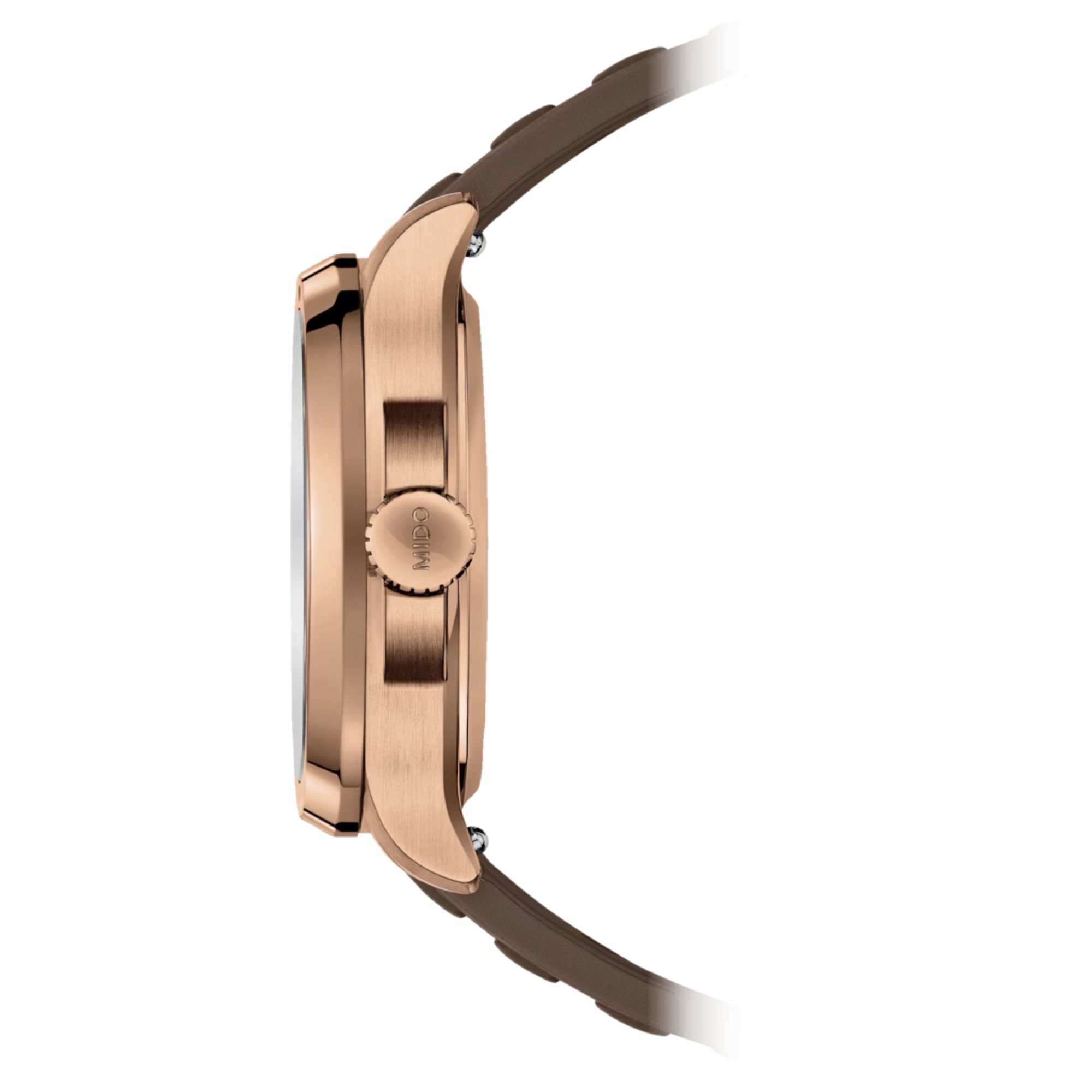 Montre Mido Multifort TV Big Date automatique cadran brun bracelet caoutchouc brun 40 mm