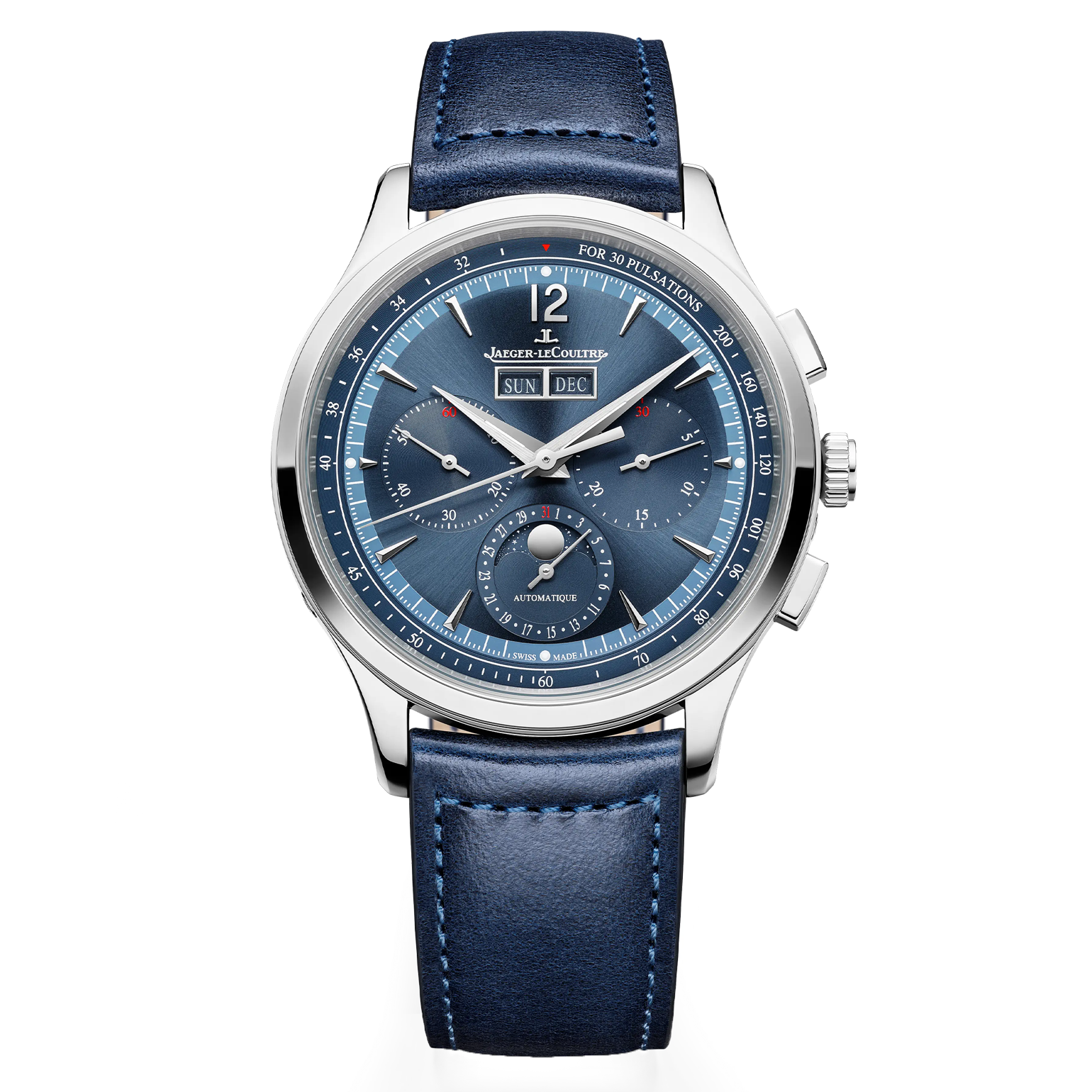 Jaeger-LeCoultre Master Control Chronograph Calendar automatic blue dial steel bracelet 40 mm